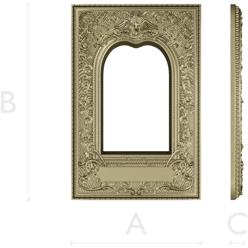 Ornate Arched Frame STL for CNC - Detailed 3D Model for Carving