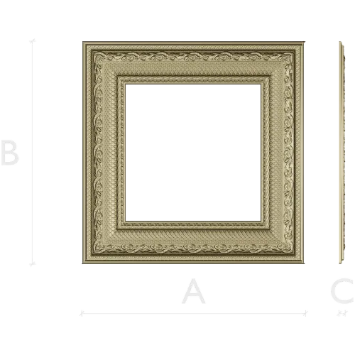 Ornate Square Frame STL - Detailed 3D Model for CNC