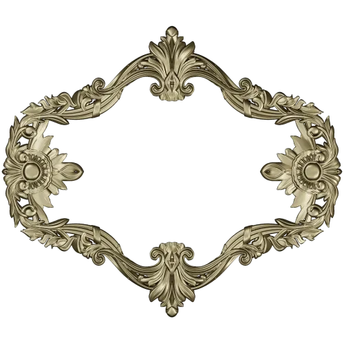 Sunflower Rococo Frame - STL 3D model for CNC milling