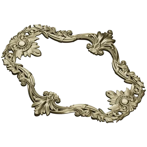 Sunflower Rococo Frame - STL 3D model for CNC milling