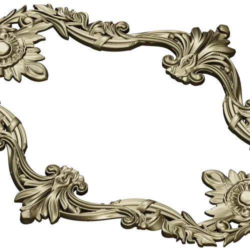 Sunflower Rococo Frame - STL 3D model for CNC milling