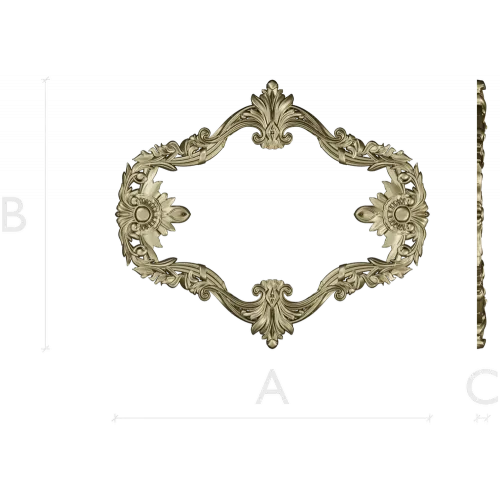 Sunflower Rococo Frame - STL 3D model for CNC milling