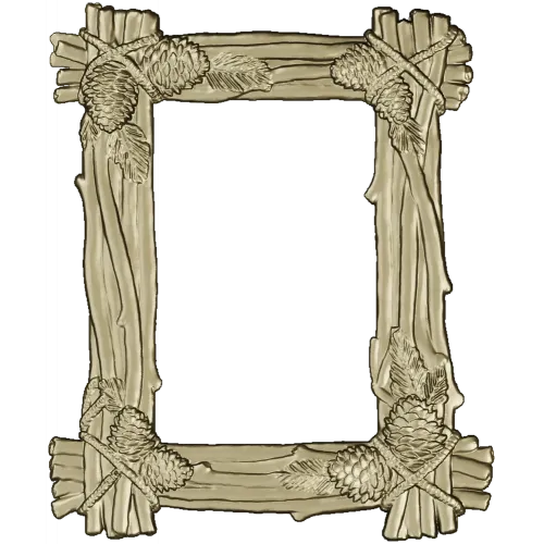 Pine Bundle Frame - STL 3D model for CNC milling