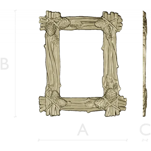 Pine Bundle Frame - STL 3D model for CNC milling