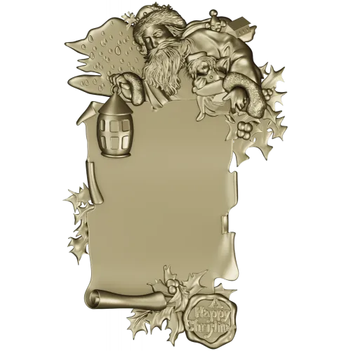 Yuletide Scrollframe - Christmas CNC STL Relief
