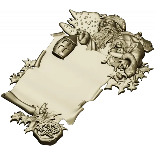 Yuletide Scrollframe - Christmas CNC STL Relief