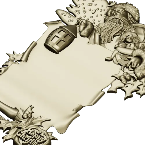 Yuletide Scrollframe - Christmas CNC STL Relief