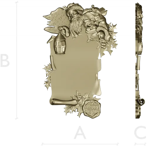 Yuletide Scrollframe - Christmas CNC STL Relief