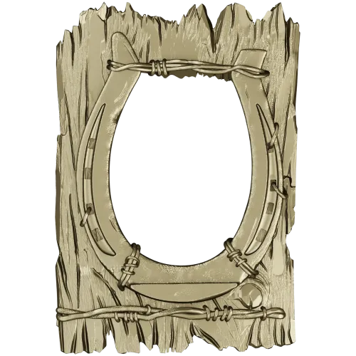 Rustic horseshoe plank frame STL for CNC milling