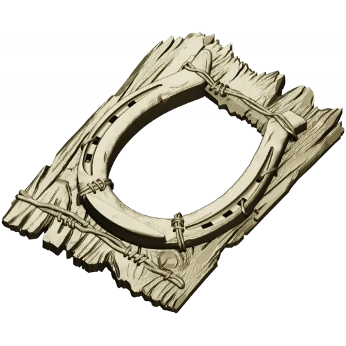 Rustic horseshoe plank frame STL for CNC milling