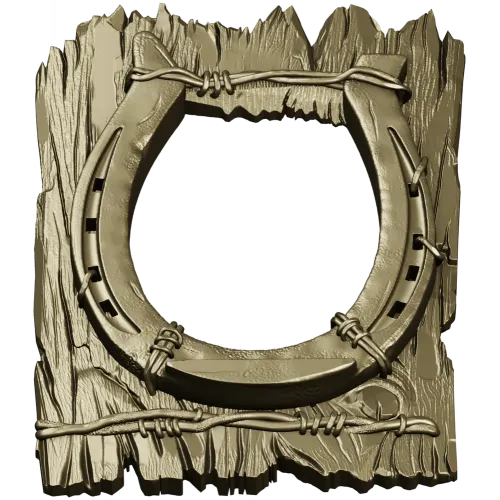 Rustic horseshoe plank frame STL for CNC milling