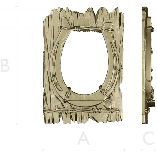 Rustic horseshoe plank frame STL for CNC milling