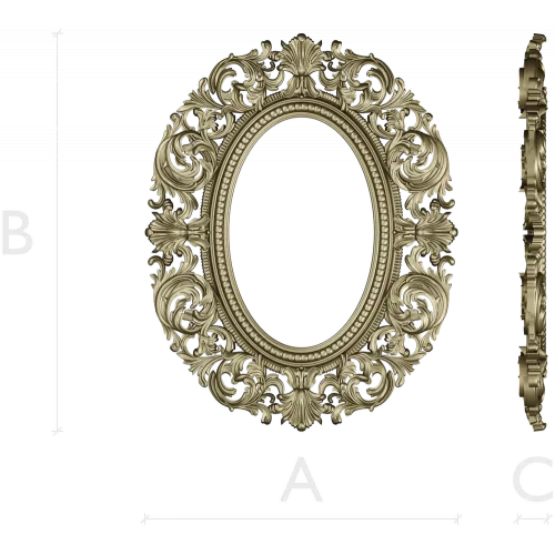 Aurelia Oval Baroque Frame - STL 3D model for CNC