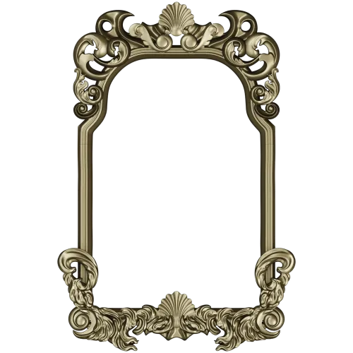 Rococo shell frame - detailed STL 3D model for CNC milling
