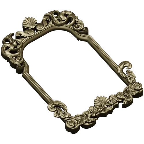 Rococo shell frame - detailed STL 3D model for CNC milling