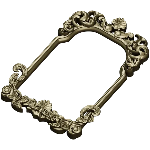 Rococo shell frame - detailed STL 3D model for CNC milling