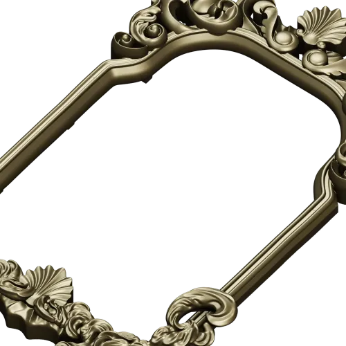Rococo shell frame - detailed STL 3D model for CNC milling