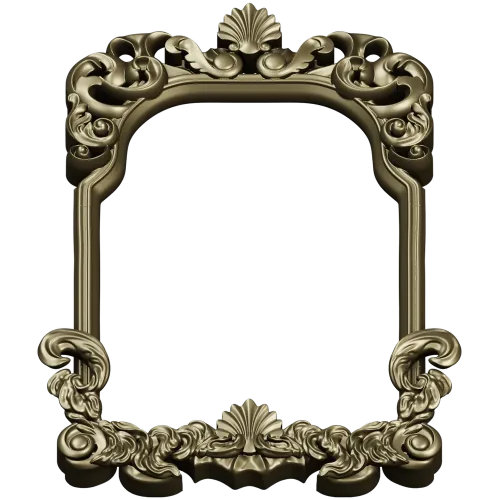 Rococo shell frame - detailed STL 3D model for CNC milling
