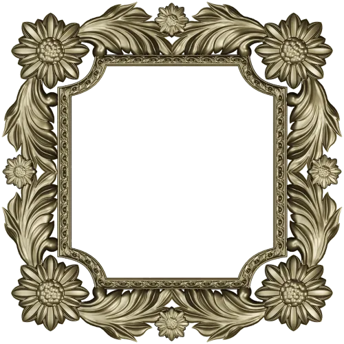 Floral Acanthus Square Frame STL 3D Model for CNC
