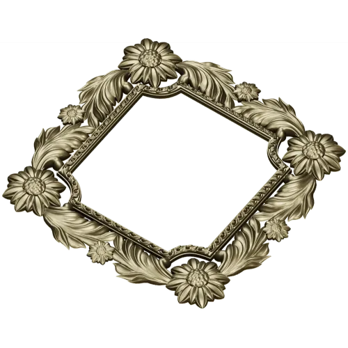 Floral Acanthus Square Frame STL 3D Model for CNC