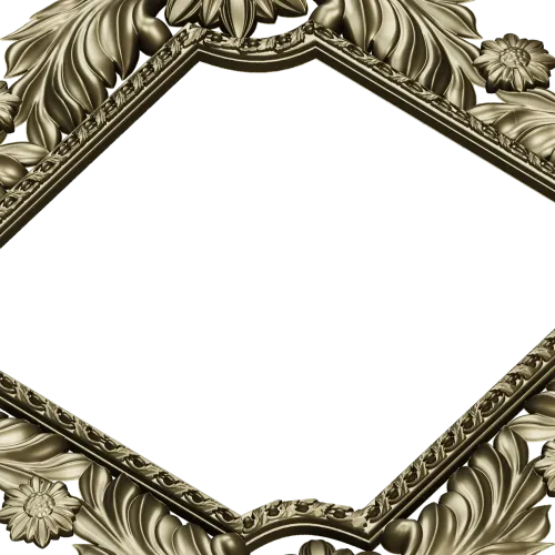 Floral Acanthus Square Frame STL 3D Model for CNC