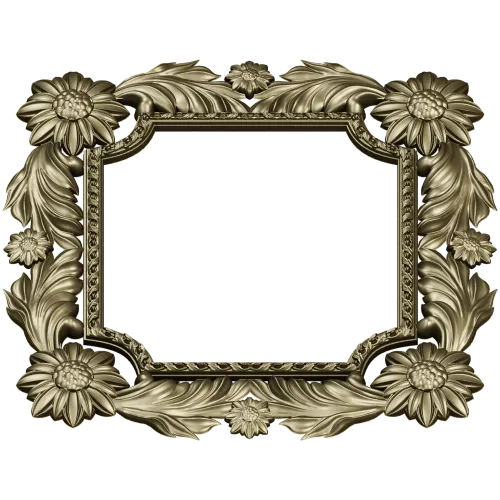 Floral Acanthus Square Frame STL 3D Model for CNC