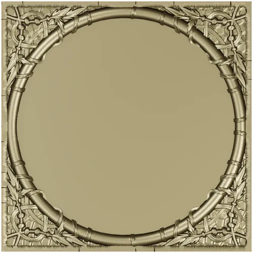 Bamboo Circle Relief Panel - STL 3D model for CNC