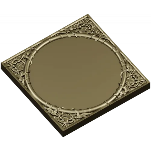 Bamboo Circle Relief Panel - STL 3D model for CNC