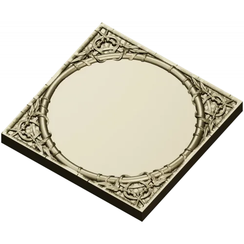 Bamboo Circle Relief Panel - STL 3D model for CNC
