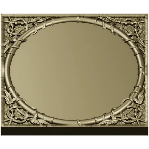 Bamboo Circle Relief Panel - STL 3D model for CNC
