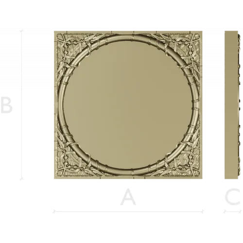 Bamboo Circle Relief Panel - STL 3D model for CNC