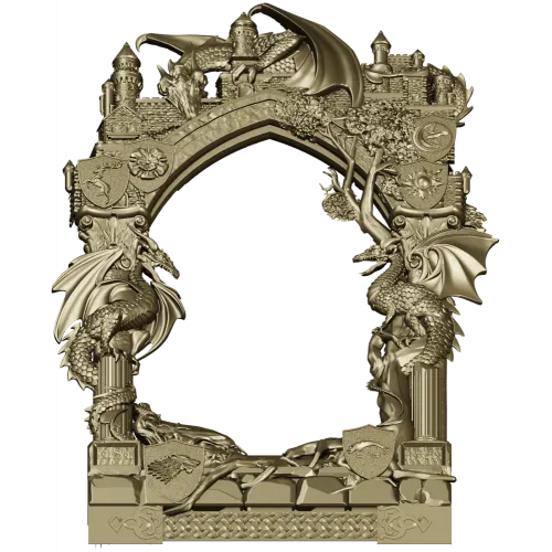 Draconic Gate archway STL for CNC