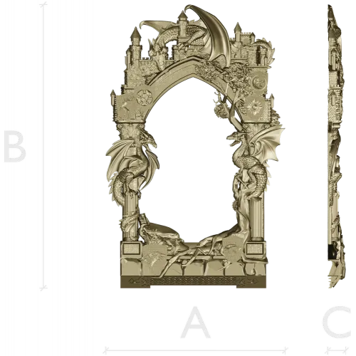 Draconic Gate archway STL for CNC