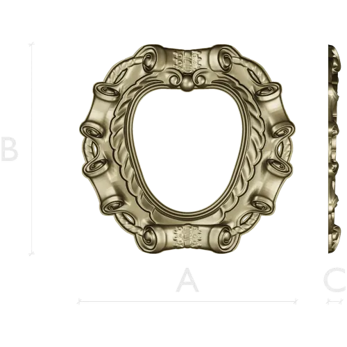 Baroque Ribbon Frame - STL 3D model for CNC