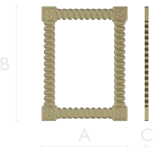 Baroque Beaded Decorative Frame - STL 3D model for CNC