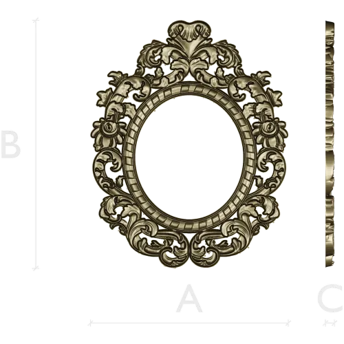 Ornamental Baroque Oval Frame STL for CNC Milling