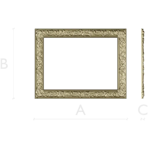 Baroque Vine Frame - ornamental STL 3D model for CNC