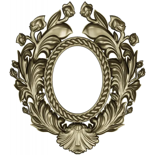 Ornate Acanthus Oval Frame - 3D STL for CNC