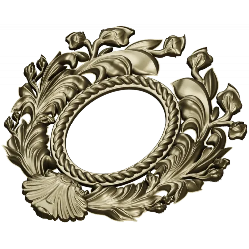 Ornate Acanthus Oval Frame - 3D STL for CNC