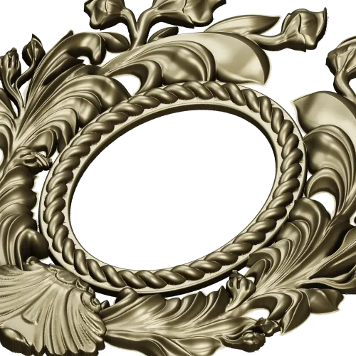 Ornate Acanthus Oval Frame - 3D STL for CNC