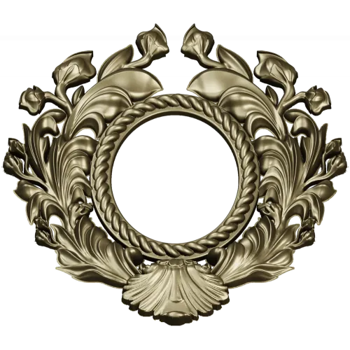 Ornate Acanthus Oval Frame - 3D STL for CNC