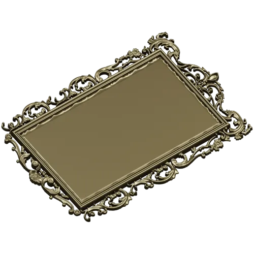 Ornate Rectangular Frame STL 3D Model for CNC
