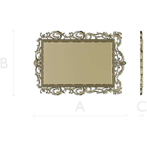 Ornate Rectangular Frame STL 3D Model for CNC
