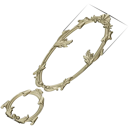 Овальная рокайльная рамка и медальон - 3D модель STL для ЧПУ