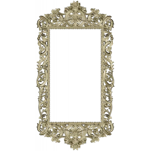 Ornate Rococo Frame STL for CNC Router and Wood Carving
