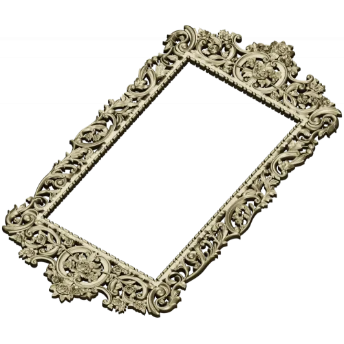 Ornate Rococo Frame STL for CNC Router and Wood Carving