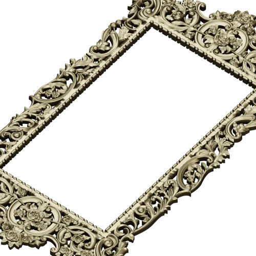 Ornate Rococo Frame STL for CNC Router and Wood Carving