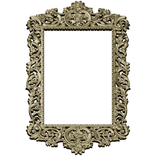 Ornate Rococo Frame STL for CNC Router and Wood Carving