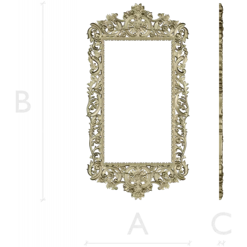 Ornate Rococo Frame STL for CNC Router and Wood Carving