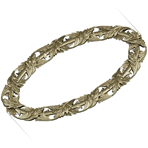 Ornate Acanthus Oval Frame - STL 3D Model for CNC
